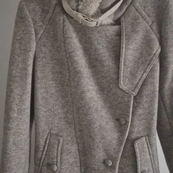[BUNJANG] Egoist Wool Collar Coat (Grey) / 에고이스트 양털 카라 그레이 코트