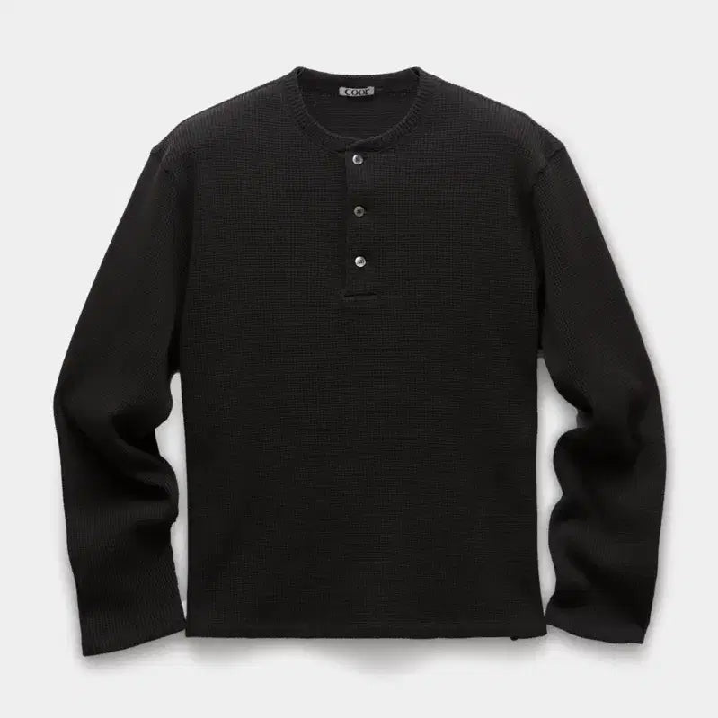[BUNJANG] Coor Waffle Henley Neck Long Sleeve / 쿠어 coor 와플 헨리 넥 롱 슬리브