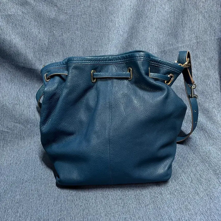 [BUNJANG] Coach Leather Bucket Bag / 코치 가죽 버킷백 블루 숄더백 크로스백 가방