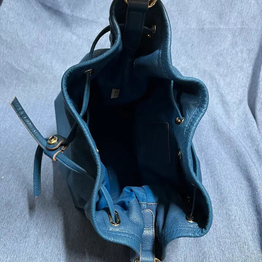 [BUNJANG] Coach Leather Bucket Bag / 코치 가죽 버킷백 블루 숄더백 크로스백 가방