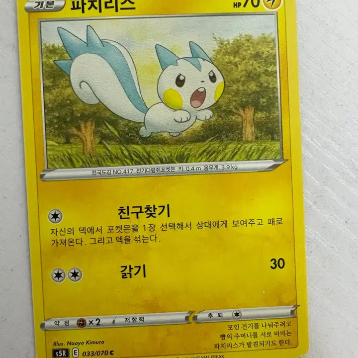 [BUNJANG] Cute Pachirisu Pokemon Card / [귀여운 포켓몬 카드] 파치리스