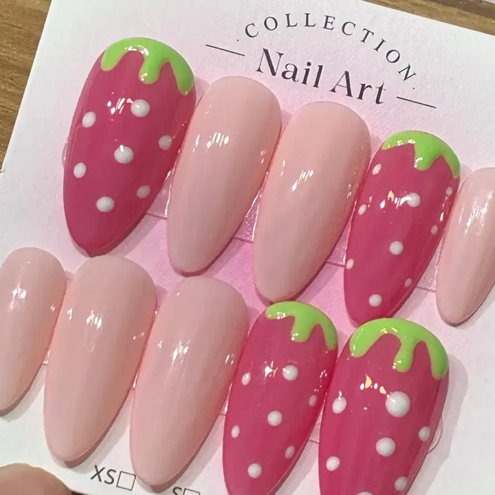 [BUNJANG] Handmade Strawberry Nail Tips / 딸기 수제 네일팁