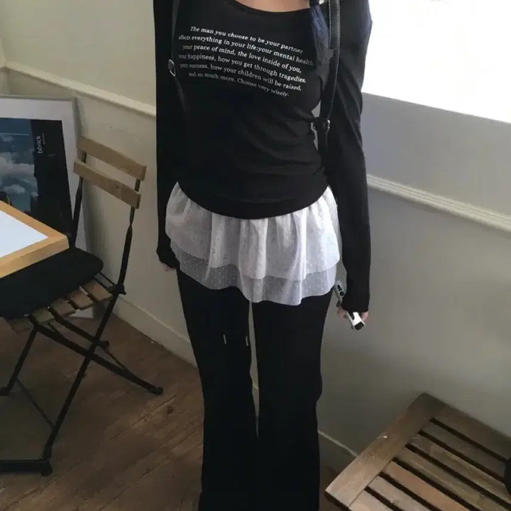 [BUNJANG] Layered Dot Cami Top / 도트 캉캉 레이어드 나시