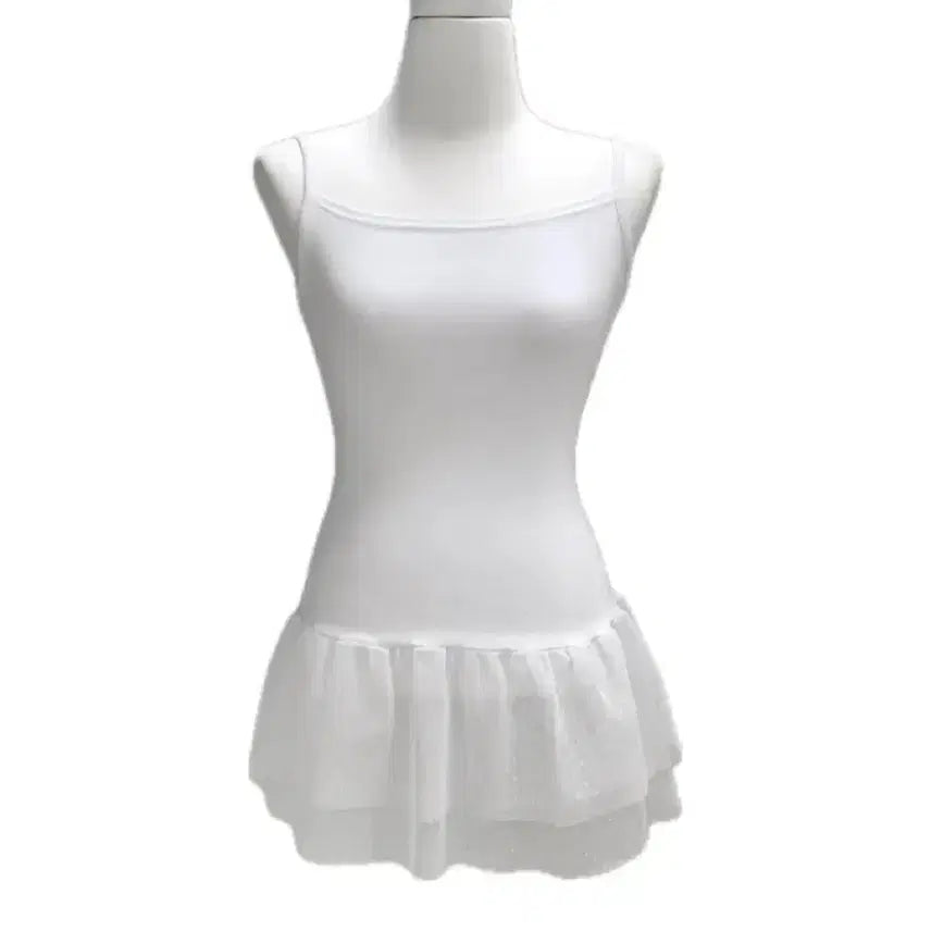 [BUNJANG] Layered Dot Cami Top / 도트 캉캉 레이어드 나시