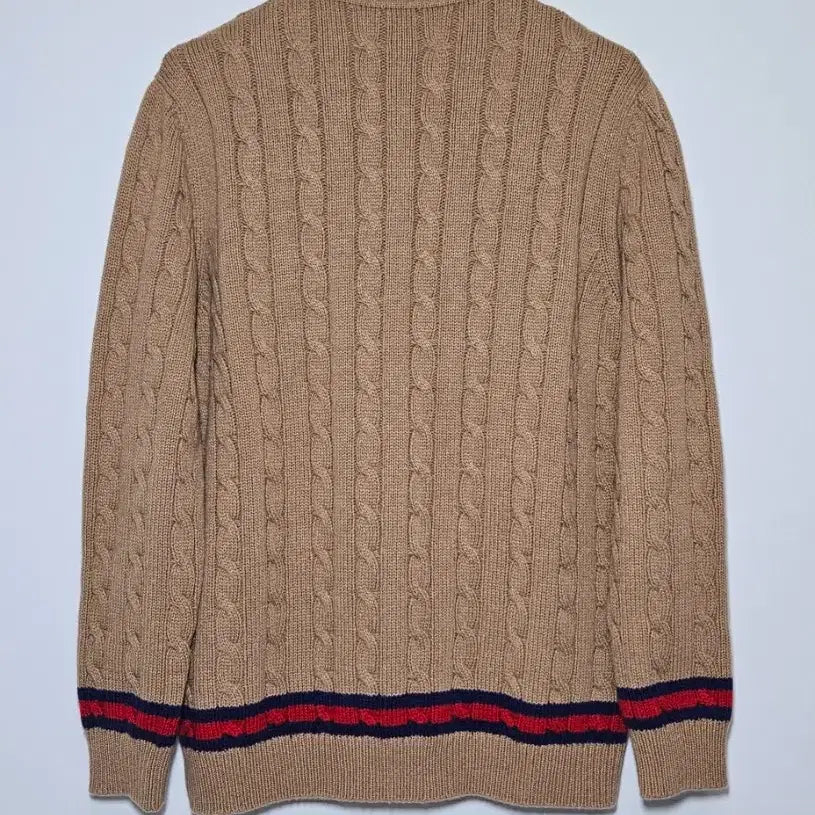 [BUNJANG] Gucci Web Cable Knit Cashmere Cardigan Camel (L) / 구찌 웹 케이블 니트 캐시미어 가디건 카멜 (L)