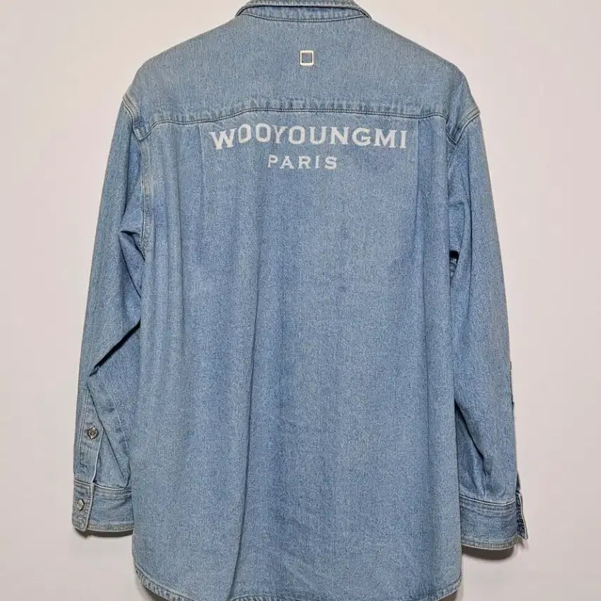 [BUNJANG] Wooyoungmi Blue Back Logo Denim Shirt (Size 46) / 23SS 우영미 블루 백로고 데님 셔츠 (46)