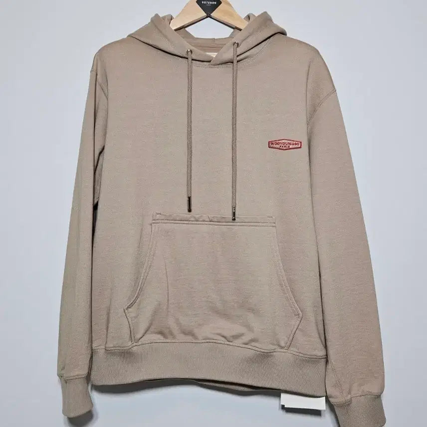 [BUNJANG] Wooyoungmi Red Back Logo Hoodie Sweatshirt Beige (Size 48) / 22SS 우영미 레드 백로고 후드 스웻 셔츠 베이지 (48)