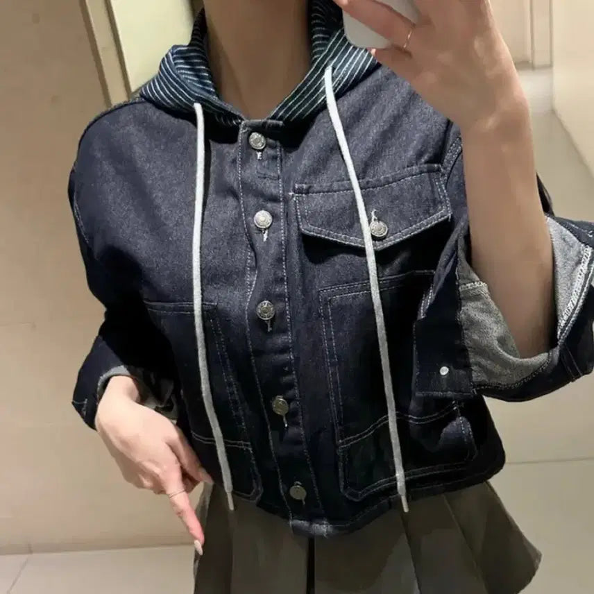 [BUNJANG] Sprite Stitch Hoodie Jacket / 스프라이트 스티치 후드 청자켓