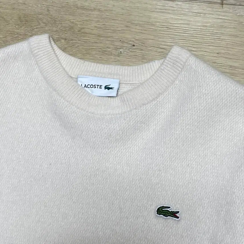 [BUNJANG] Lacoste Ivory Knit Sweater / 라코스테 아이보리 니트 교신