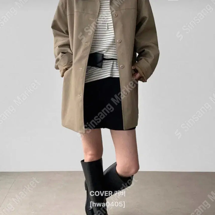 [BUNJANG] Trench Coat (New) - Beige/Black / 트렌치 자켓(새상품)팔로우특가