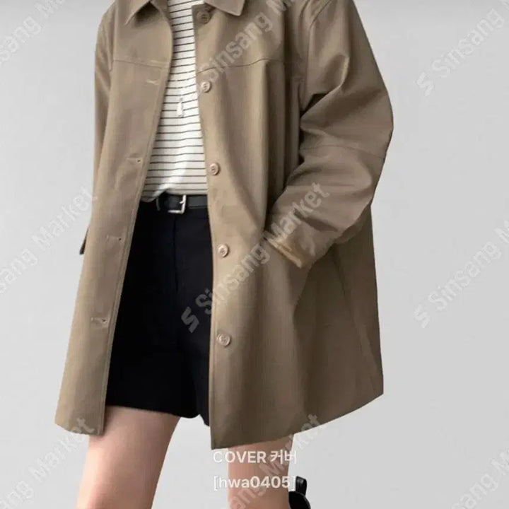 [BUNJANG] Trench Coat (New) - Beige/Black / 트렌치 자켓(새상품)팔로우특가