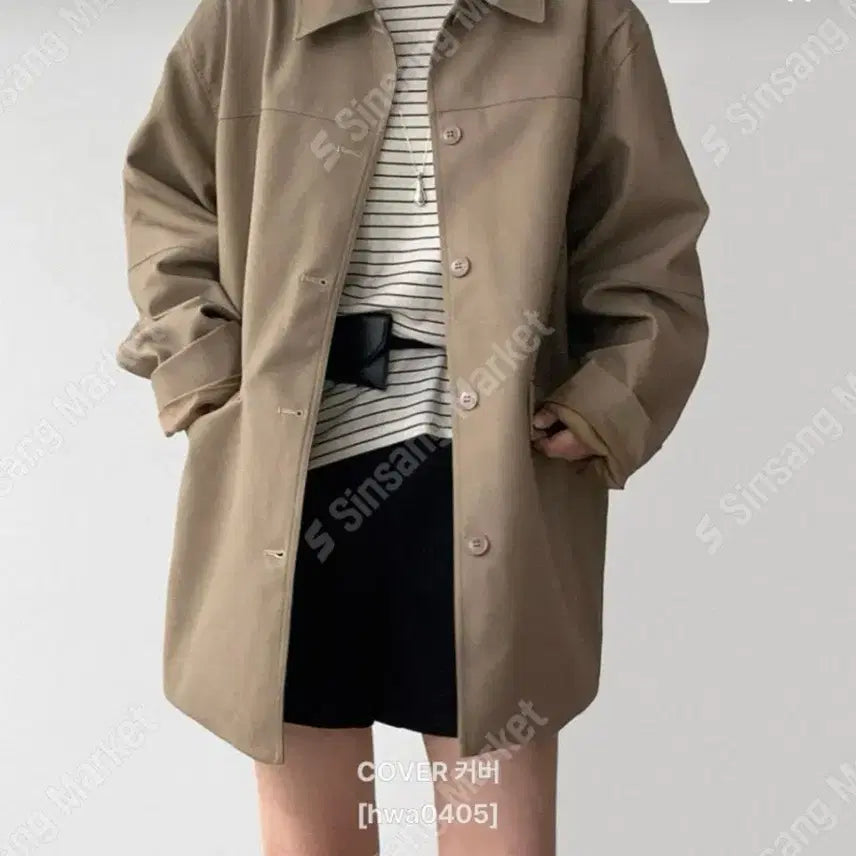 [BUNJANG] Trench Coat (New) - Beige/Black / 트렌치 자켓(새상품)팔로우특가