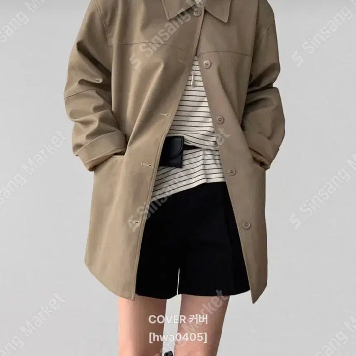 [BUNJANG] Trench Coat (New) - Beige/Black / 트렌치 자켓(새상품)팔로우특가