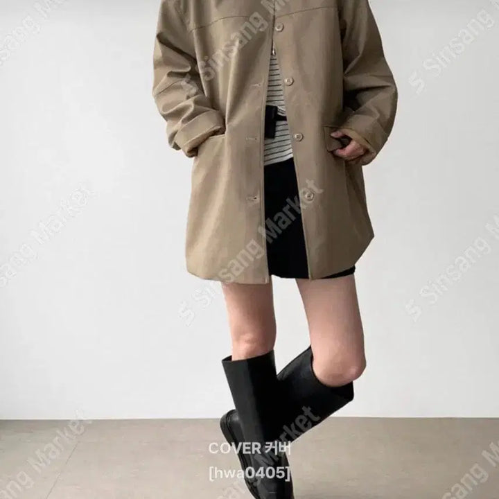 [BUNJANG] Trench Coat (New) - Beige/Black / 트렌치 자켓(새상품)팔로우특가