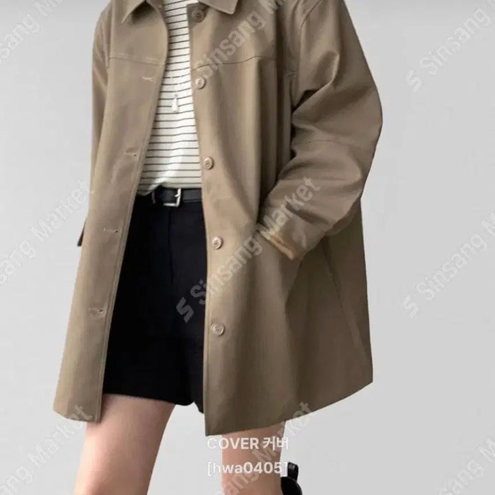 [BUNJANG] Trench Coat (New) - Beige/Black / 트렌치 자켓(새상품)팔로우특가