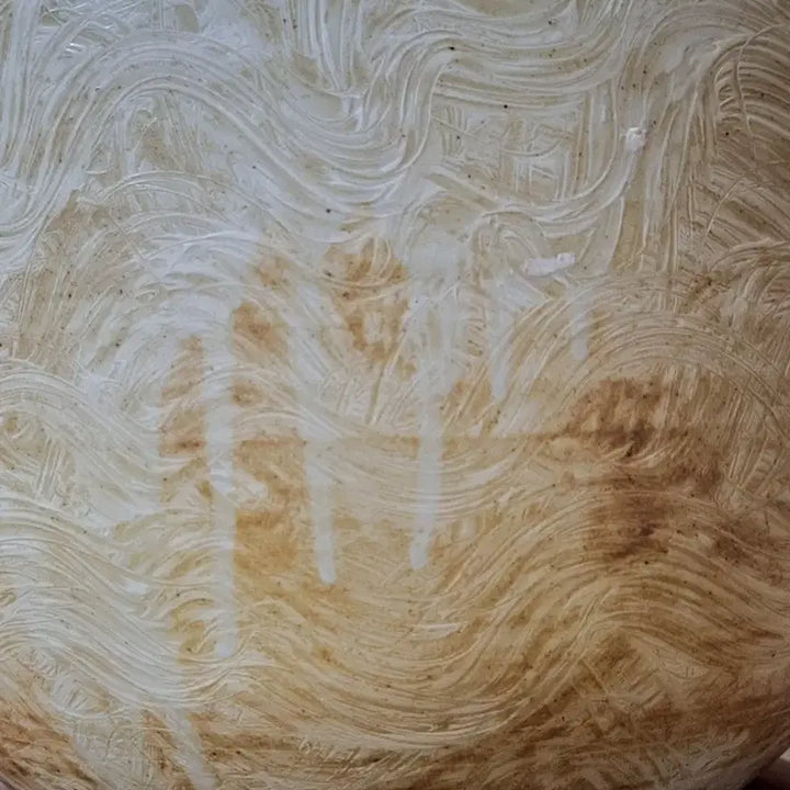 [BUNJANG] Buncheong Moon Jar with Blue and Red Painting / 분청 귀알에 청화 진사가 어우러진 달항아리