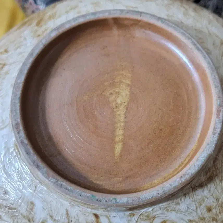 [BUNJANG] Buncheong Moon Jar with Blue and Red Painting / 분청 귀알에 청화 진사가 어우러진 달항아리