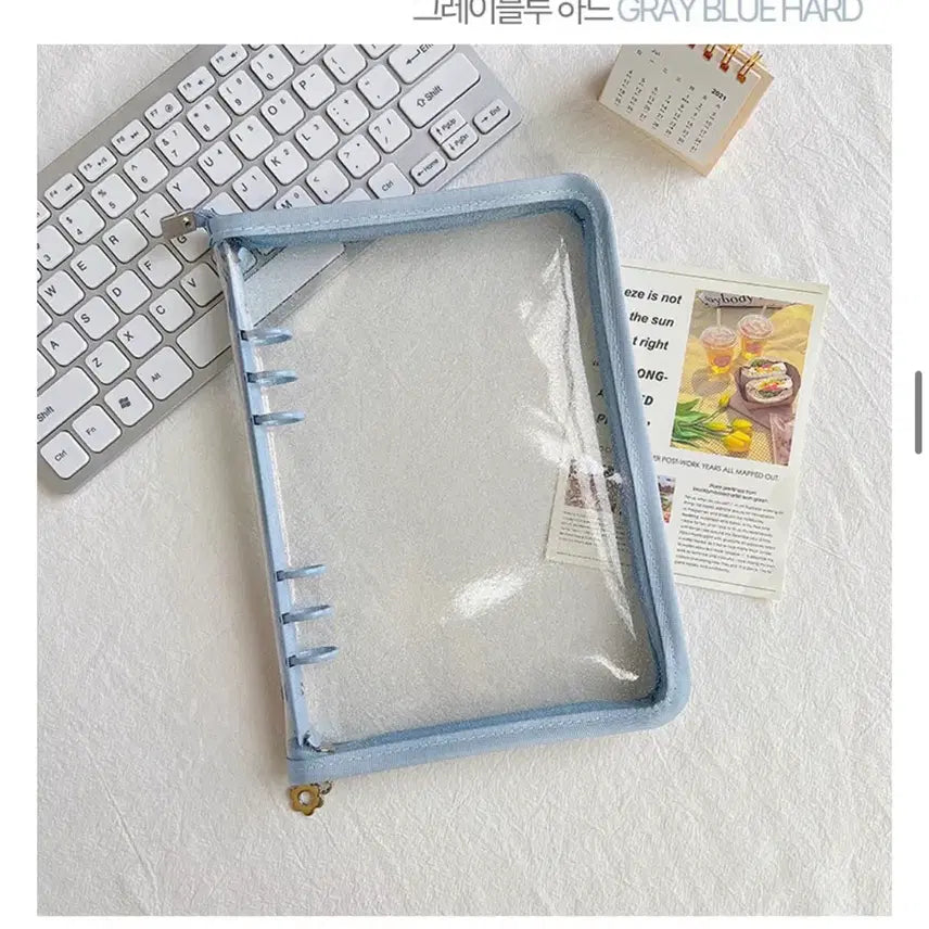 [BUNJANG] Zipper Binder Gray Blue / 지퍼바인더 그레이블루