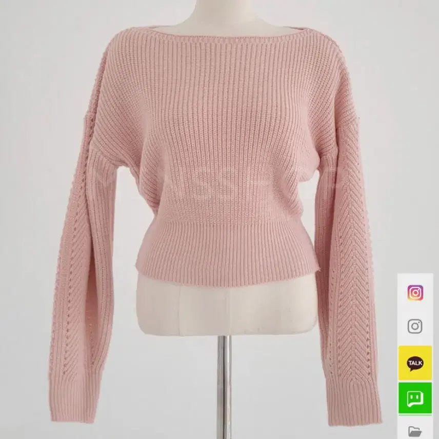 [BUNJANG] Mins Shop Ivory Punching Detail Knit Top / (민스샵) 입술넥 니트 - 아이보리