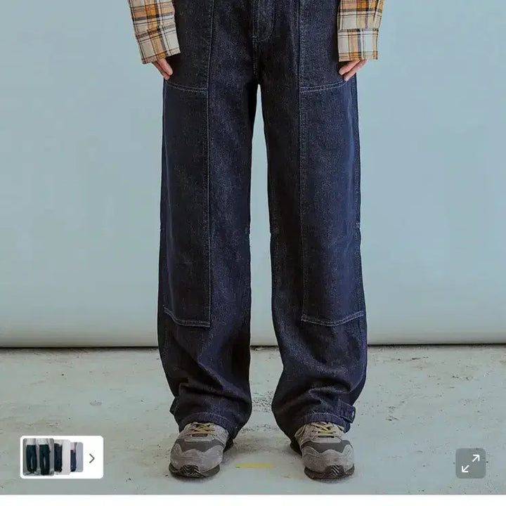 [BUNJANG] Uniform Bridge AE Fatigue Pocket Denim Pants Indigo L / 유니폼브릿지 ae 퍼티그 포켓 데님 팬츠 인디고 L