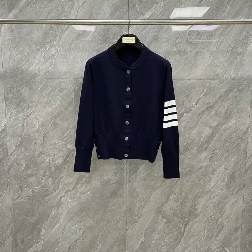 [BUNJANG] Thom Browne 4-Bar Navy Wool Cardigan / 톰브라운 가디건 4바 남녀사이즈 울 봄 시즌 네이베 색상