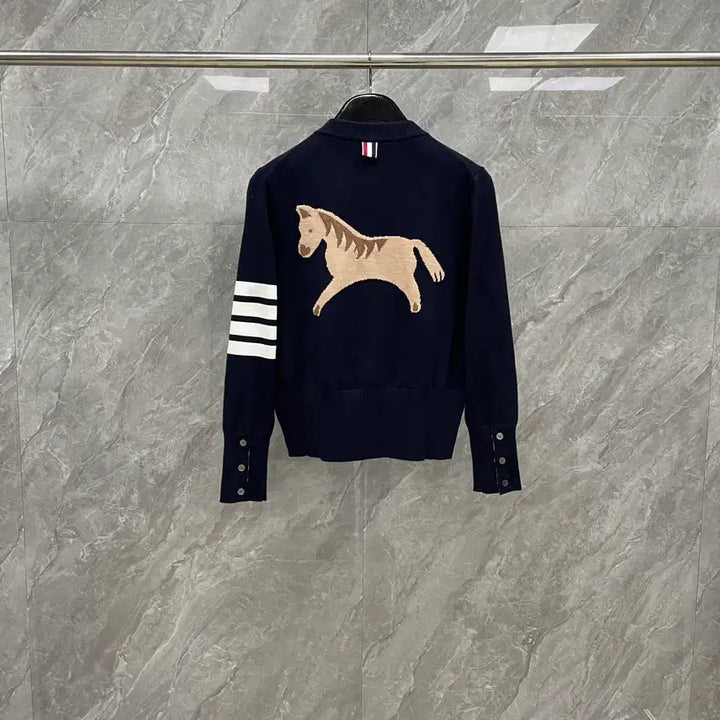 [BUNJANG] Thom Browne 4-Bar Navy Wool Cardigan / 톰브라운 가디건 4바 남녀사이즈 울 봄 시즌 네이베 색상