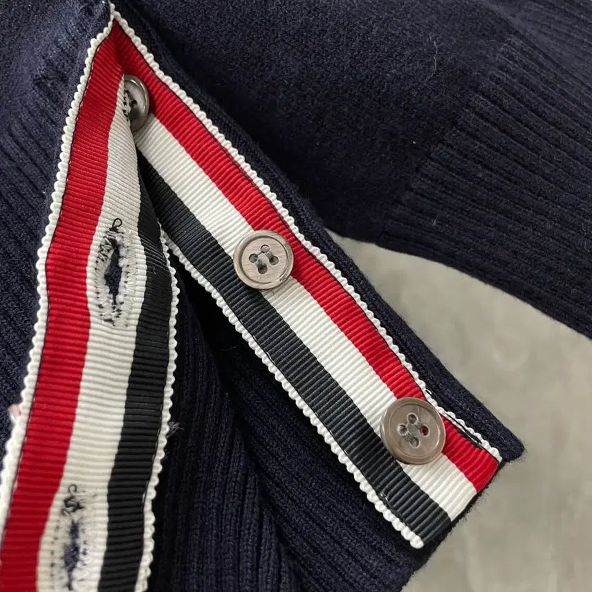 [BUNJANG] Thom Browne 4-Bar Navy Wool Cardigan / 톰브라운 가디건 4바 남녀사이즈 울 봄 시즌 네이베 색상