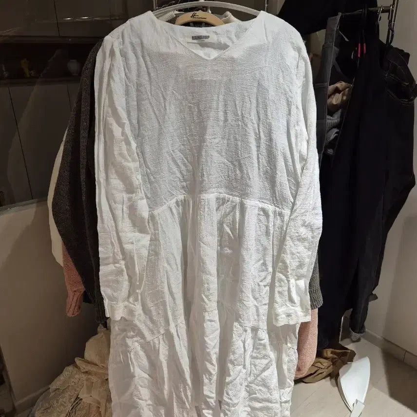 [BUNJANG] RAINDROP White Long Dress (Unworn) / 미착용) 국내제작 RAINDROP 화이트 롱 원피스