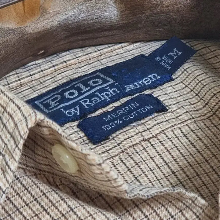 [BUNJANG] Polo Ralph Lauren Merino Cotton Beige Check Shirt / 폴로 랄프로렌 메리노 코튼 베이지 체크 셔츠