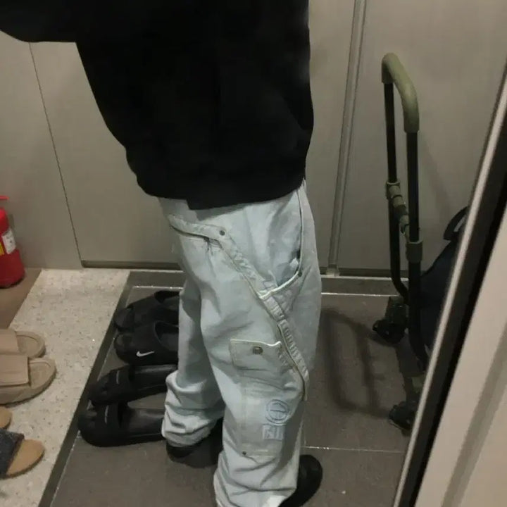 [BUNJANG] Plastic Product Pocket Pants Light Blue S Size / 플라스틱프로덕트 포켓팬츠 라이트 블루 s사이즈 판매