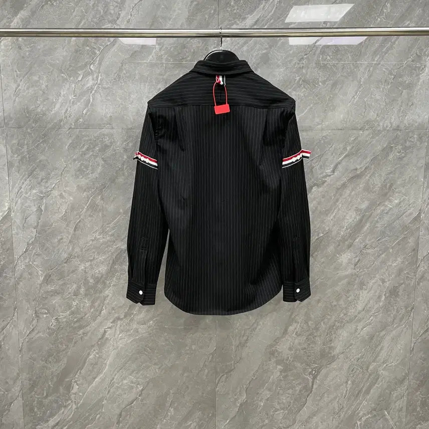 [BUNJANG] Thom Browne Striped Long Sleeve Shirt / 톰브라운 긴팔티셔츠 스트라이프 블랙 남녀사이즈 봄 시즌 셔츠
