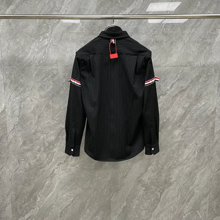 [BUNJANG] Thom Browne Striped Long Sleeve Shirt / 톰브라운 긴팔티셔츠 스트라이프 블랙 남녀사이즈 봄 시즌 셔츠