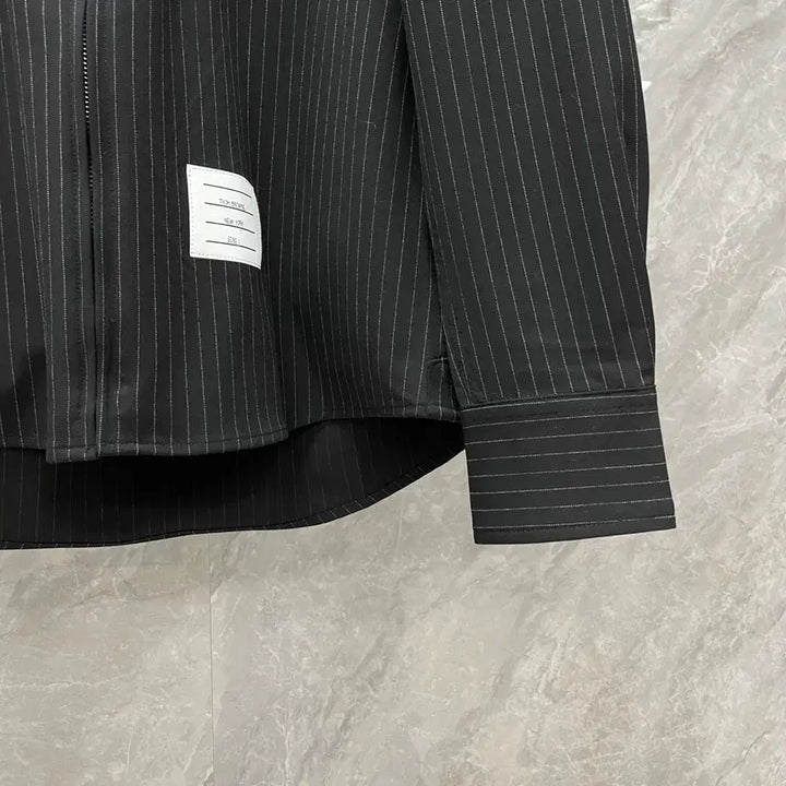 [BUNJANG] Thom Browne Striped Long Sleeve Shirt / 톰브라운 긴팔티셔츠 스트라이프 블랙 남녀사이즈 봄 시즌 셔츠