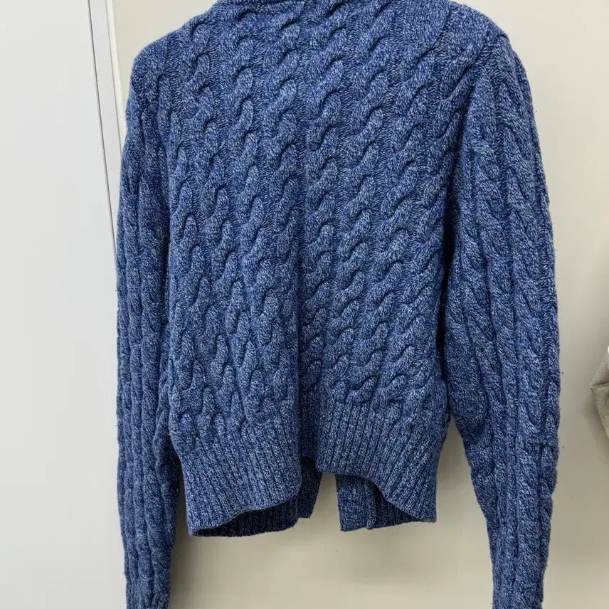[BUNJANG] MOONDAL Cable Knit Mock Neck Cardigan / 문달 모크넥 케이블 가디건 MOONDAL