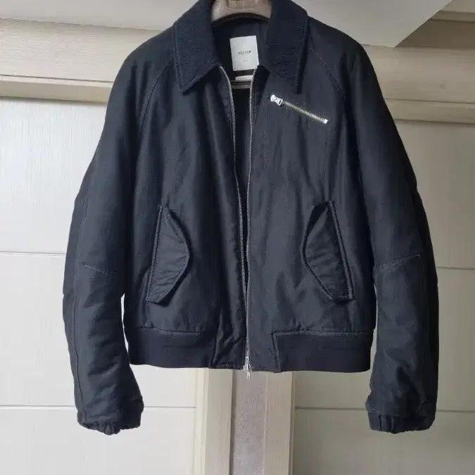 [BUNJANG] BELLEVILLE City Flight Bomber Jacket Black M / 벨리에 시티 플라이트 봄버 자켓 블랙 m