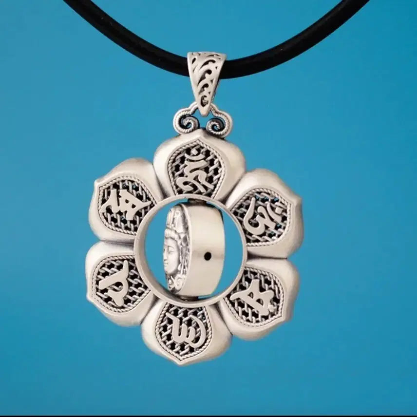 [BUNJANG] Tibetan Avalokiteshvara Flower Pendant Necklace / 티베트 관세음보살 플라워 펜던트 목걸이/고리