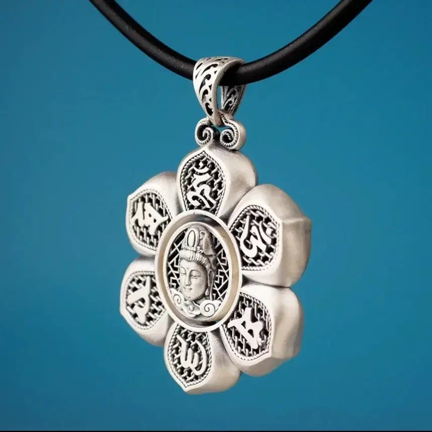 [BUNJANG] Tibetan Avalokiteshvara Flower Pendant Necklace / 티베트 관세음보살 플라워 펜던트 목걸이/고리