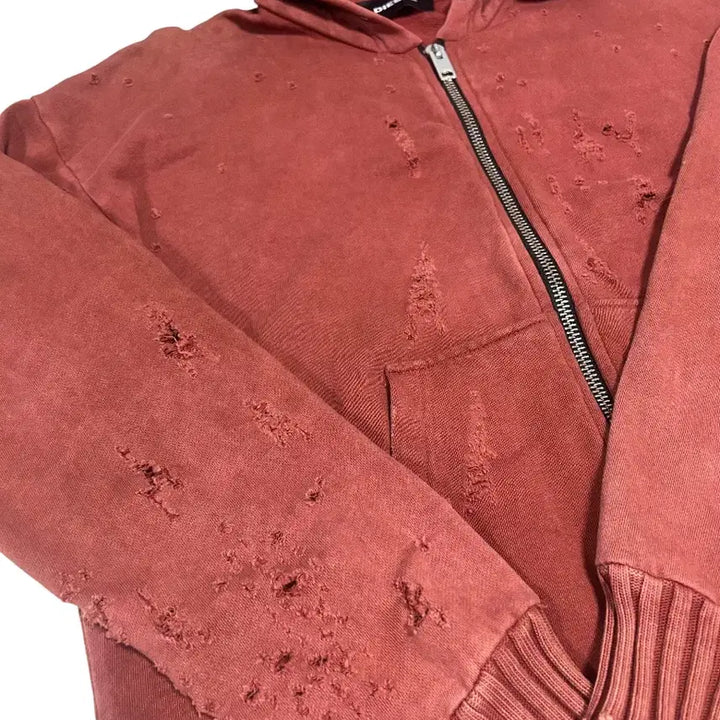 [BUNJANG] Diesel Damaged Hoodie Zip-up / 디젤 데미지 후드집업