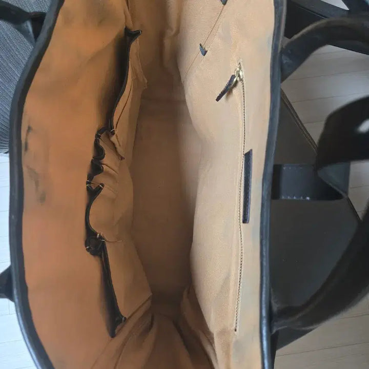 [BUNJANG] Polo Ralph Lauren Black Leather Tote Bag (Big Bag) / 폴로 랄프로렌 블랙 가죽 토트백(빅백)