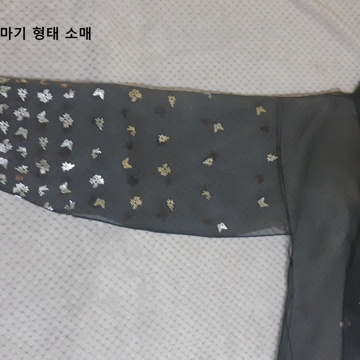 [BUNJANG] Kkotgil Geonneun Seoul Silver Foil Georgette Durumagi - See-through Hanbok / 은박 노방 두루마기_한복_생활한복_공연한복_시스루 한복_꽃길걷는서울