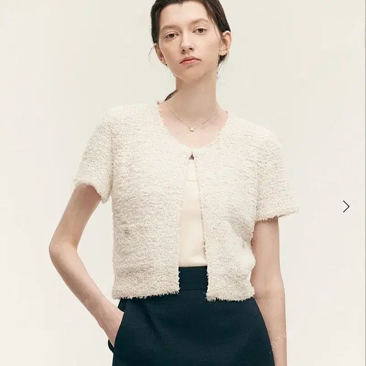 [BUNJANG] Sie Glitter Textured Cardigan White S Size / 시에sie 글리터 텍스처드 가디건 화이트 S사이즈