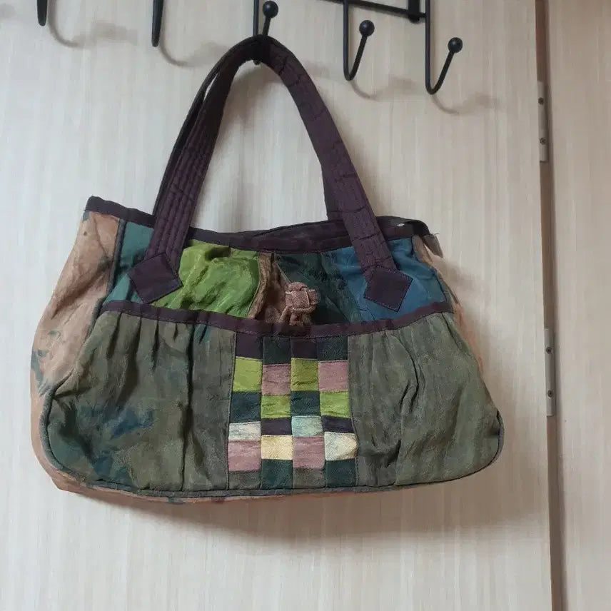 [BUNJANG] Patchwork Shoulder Bag Tote Bag / 천연염색 패치워크 숄더백 토트백