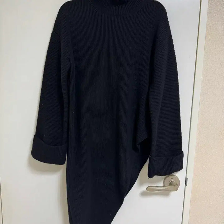 [BUNJANG] Vov VL Black Ribbed Turtleneck Sweater / 보브브이엘블랙 골지폴라 니트 스웨터