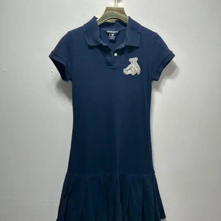 [BUNJANG] Teddy Bear Navy Polo Dress S / 테디베어 반팔 폴로 원피스 네이비 S