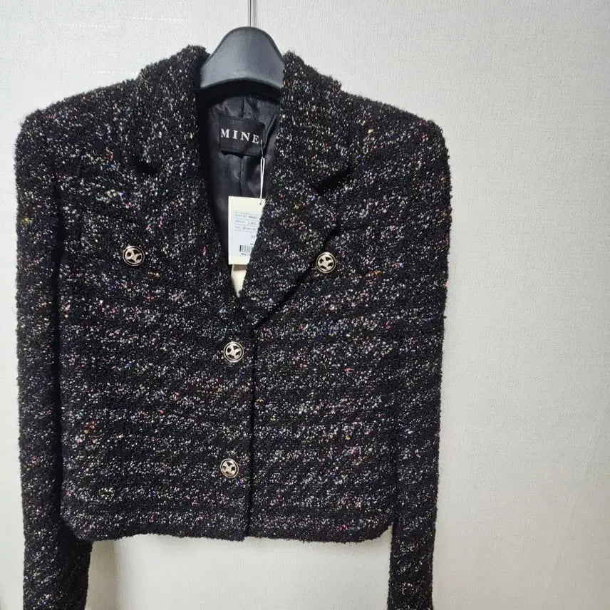 [BUNJANG] MINE Glitter Tweed Cropped Jacket / MINE 마인 글리터  트위드 크롭 자켓 새상품