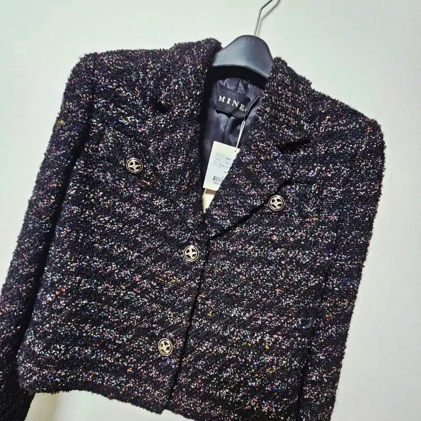 [BUNJANG] MINE Glitter Tweed Cropped Jacket / MINE 마인 글리터  트위드 크롭 자켓 새상품