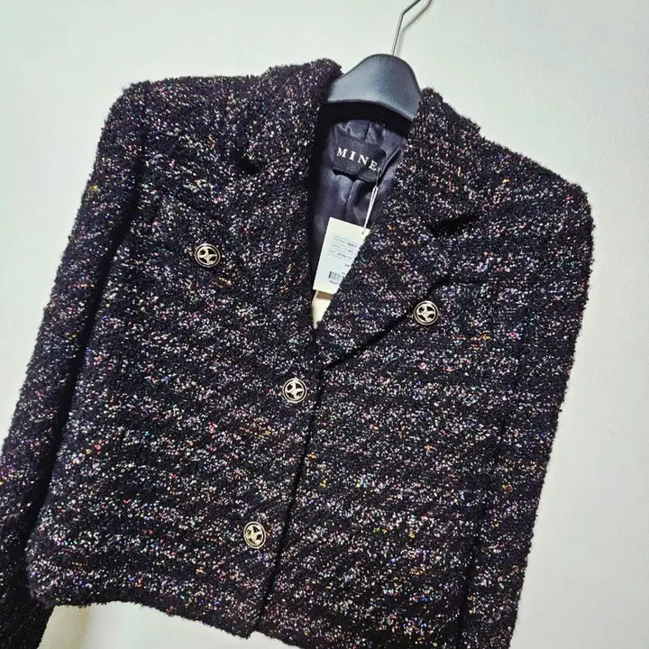[BUNJANG] MINE Glitter Tweed Cropped Jacket / MINE 마인 글리터  트위드 크롭 자켓 새상품