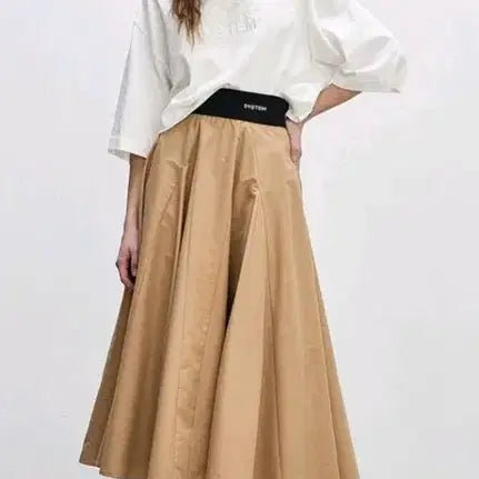 [BUNJANG] SYSTEM Flare Skirt (Camel) / SYSTEM 시스템 플레어 스커트  새상품