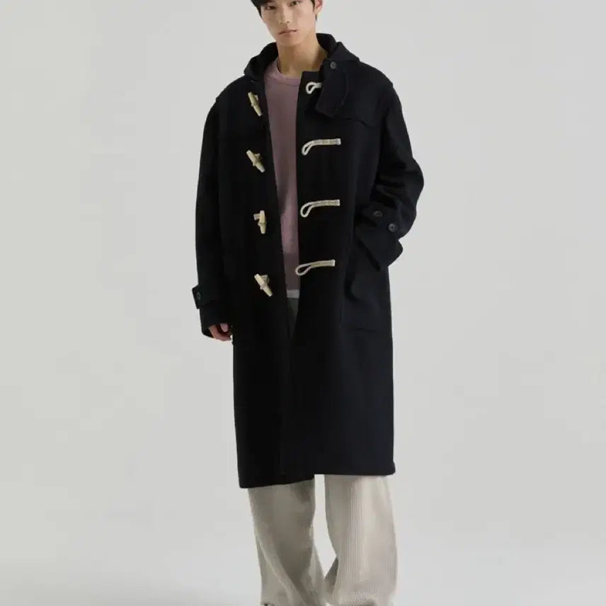 [BUNJANG] Musinsa Standard Wool Blend Oversized Duffle Coat / [L]A급 무탠다드 울 블렌드 오버사이즈 더플 코트 네이비