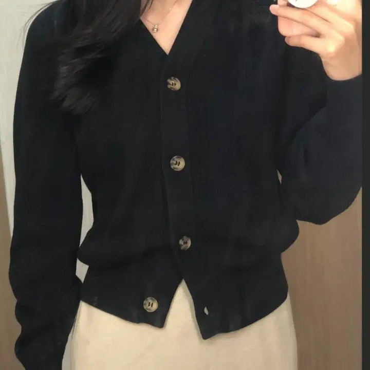 [BUNJANG] COS Organic Cotton Ribbed V-Neck Cardigan / (스테디셀러) 코스 COS 오가닉 코튼 리브드 가디건 S